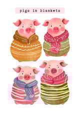 Cute Christmas Card - Pigs In Blankets created by StudioMerryCo