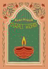 Pretty Diwali Card - Diwali Lantern - Hindu - Festival Of Light created by Kamiya Chirodian