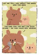 Funny Anniversary Card - Birds and the Bees created by JOLLY AWESOME