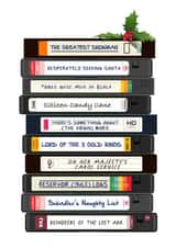 Funny Christmas Card - Video Tapes - Film Puns created by Of Life & Lemons Ltd.