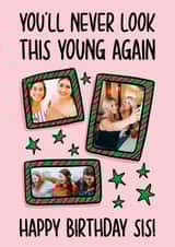 Personalised Birthday Photo Card created by TeePee Creations - Funny Birthday Card - For Sister - Stars