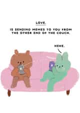 Funny Love & Friendship/Anniversary Card - Sending Memes - Bears created by JOLLY AWESOME
