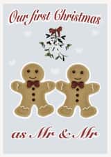 Cute Christmas Card - Gingerbread Men - First Christmas Together - LGBTQ+ created by onethirtysix_am