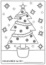 Cute Christmas Card - Colour Your Own Christmas Card - Festive Tree Design created by Sarah Harding
