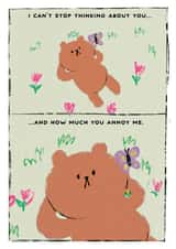 Funny Love & Friendship/Anniversary Card - Bear - How Much You Annoy Me created by JOLLY AWESOME