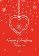 Classic Christmas Card - For Fiancé - Heart created by Quinton cards