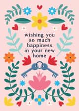 Pretty New Home Card - Wishing Happiness - Floral created by Jessica Rachel Sharp