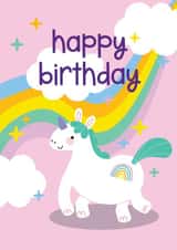 Cute Birthday Card - Unicorn - Rainbow created by Jessica Rachel Sharp