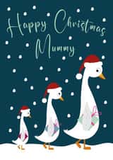 Cute Christmas Card - For Mummy - Ducks created by Stripey Cats