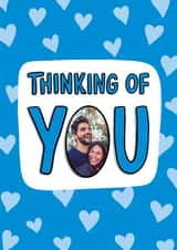 Personalised Thinking of you Photo Card created by TeePee Creations - Cute Thinking Of You Card - Hearts - Photo