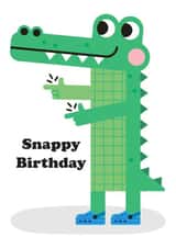 Cute Birthday Card - Snappy Birthday - Crocodile Pun created by Studio Boketto