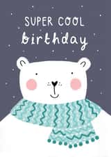 Cute Birthday Card - Polar Bear - Super Cool Birthday created by Picture Purrfect Cards