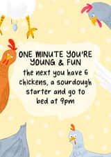 Funny Birthday Card - Chickens - Getting Old created by ellavation studio