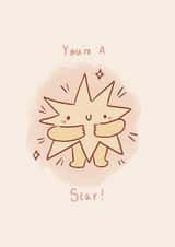 Congratulations Greeting Card - You're A Star - Well done - pun - Cute - sweet created by Jude Amelia Draws