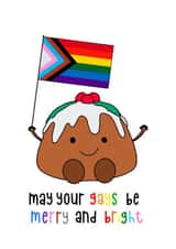 Cute Christmas Card - LGBTQ+ - Christmas Pudding created by Lots of Love, Hannah 