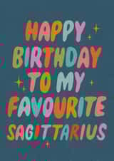 Modern Birthday Card - To My Favourite Sagittarius - Star Sign created by Violet and Alfie