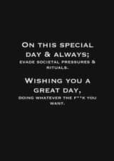 Rebellious birthday card funny created by Semiotics