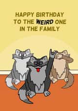 Funny Birthday Card - Cats - To The Weird One In The Family created by Cheeky Boar