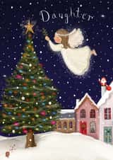 Classic Christmas Card - For Daughter - Angel created by Love Lucy Illustration