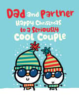 Cute Christmas Card - Dad And Partner - Snowmen created by Pink wink