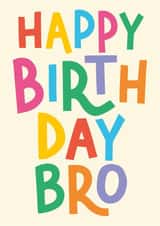 Classic Birthday Card - For Brother - Colourful Typography created by Helen Richmond