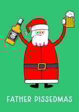 Funny Christmas Card - Father Christmas - Pissed created by Of Life & Lemons Ltd.