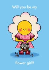 Cute Wedding Card - Will You Be My Flower Girl - Flowers created by Emelia Brooks