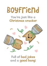 Funny Christmas Card - For Boyfriend - Christmas Cracker created by Bev O'Connor || @oconnordesign