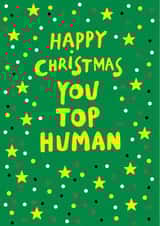 Cute Christmas Card - Stars - You Top Human created by Earlybird