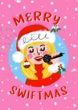 Cute Christmas Card - Taylor Swift created by NICHOLA COWDERY ILLUSTRATIONS 