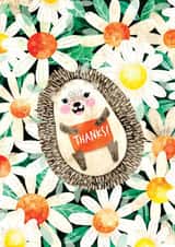 Cute Thank You Card - Hedgehog - Daisies created by Tracey Coon | Noonday Design