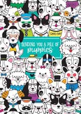 Cute Birthday Card - Pile Of Puppies created by Tracey Coon | Noonday Design
