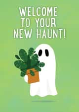 Cute New Home Card - Ghost - Welcome To Your New Haunt created by Paddy Lerwill