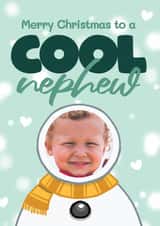 Personalised Christmas Photo Card created by Bev O'Connor || @oconnordesign - Cute Christmas Photo Card - For Nephew - Cool Snowman