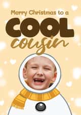 Cute Christmas Photo Card - For Cousin - Cool Snowman created by Bev O'Connor || @oconnordesign