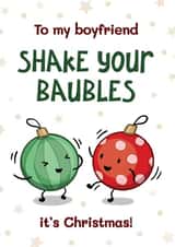 Funny Christmas Card - For Boyfriend - Baubles created by Bev O'Connor || @oconnordesign