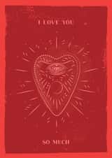 Pretty Anniversary Card - I Love You Heart and Eye Card created by Feel Good Supplies