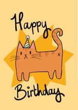 Party Bumhole Cat Birthday Card created by Mogs Austin