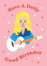 Cute Birthday Card - Dolly Parton - Pun created by Studio Boketto