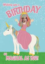 Personalised Birthday Photo Card created by @Cupsie's Creations - Cute Birthday Card - Magical Unicorn