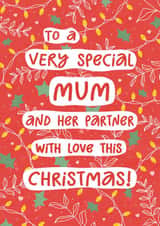 Classic Christmas Card - For Mum And Partner - Cute Christmas Card For Mum created by @HurrayHaus