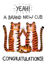 Cute New Baby Card - A Brand New Cub - Tigers created by Skipping Wren