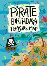 Cute Birthday Card - Pirate Treasure Map created by Christine Cuddihy Illustration
