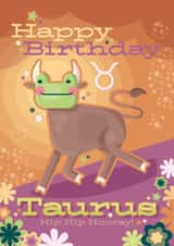 Cute Birthday Card - Star Sign - Taurus - Frog created by Ellie MH Designs