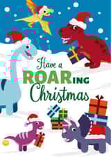 Cute Christmas Card - For Kids - Dinosaurs created by Roger Bear Designs