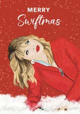 Cute Christmas card - Taylor Swift Pun - Merry Swiftmas created by Choo Choo