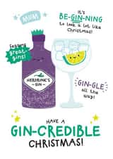 Funny Alcohol Christmas Card - For Mum - Gin Puns created by Twisted Haggis