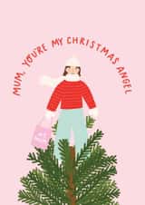 Cute Christmas Card - For Mum - You're My Christmas Angel created by Lydia Southgate