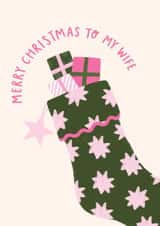 Cute Christmas Card - For Wife - Stocking created by Lydia Southgate