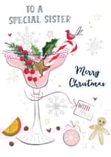Classic Christmas Card - For Special Sister - Cocktail created by Katie Phythian Design